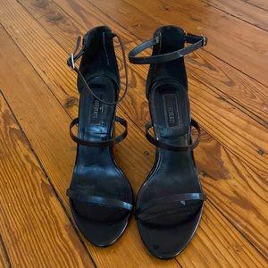 Black strappy wedges